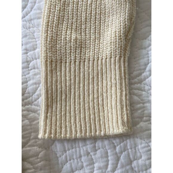 Madewell Ivory Patch Pocket Pullover Sweater Size S Long Sleeve Crew Neck - Picture 8 of 13